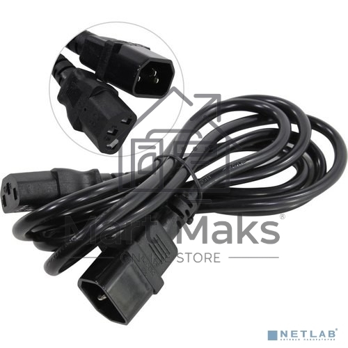 Кабель монитор-компьютер (UPS->уст-во) ExeGate Power EC-1,8P (С13->С14) VDE-250V-3*0,75-CU,10A, 1.8м