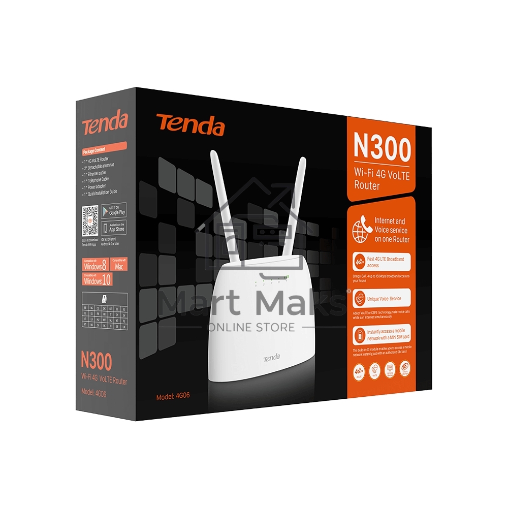 Роутер Tenda 4G06, 4G LTE и 4G VoLTE wiFi