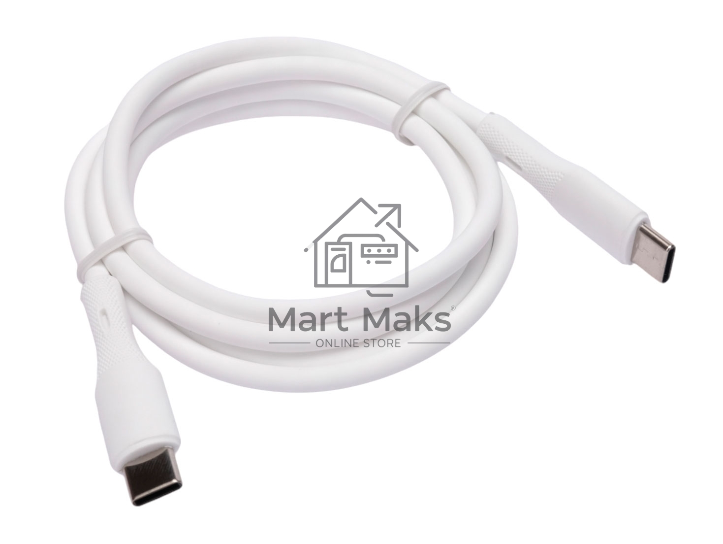 Кабель USB2.0 Cablexpert CC-USB2S-CMCM-1M-W Type-C/Type-C, 3А, 65Вт, PD/QC3.0, силиконовый, 24AWG, медь, 1м, белый, пакет