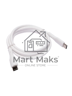 Кабель USB2.0 Cablexpert CC-USB2S-CMCM-1M-W Type-C/Type-C, 3А, 65Вт, PD/QC3.0, силиконовый, 24AWG, медь, 1м, белый, пакет