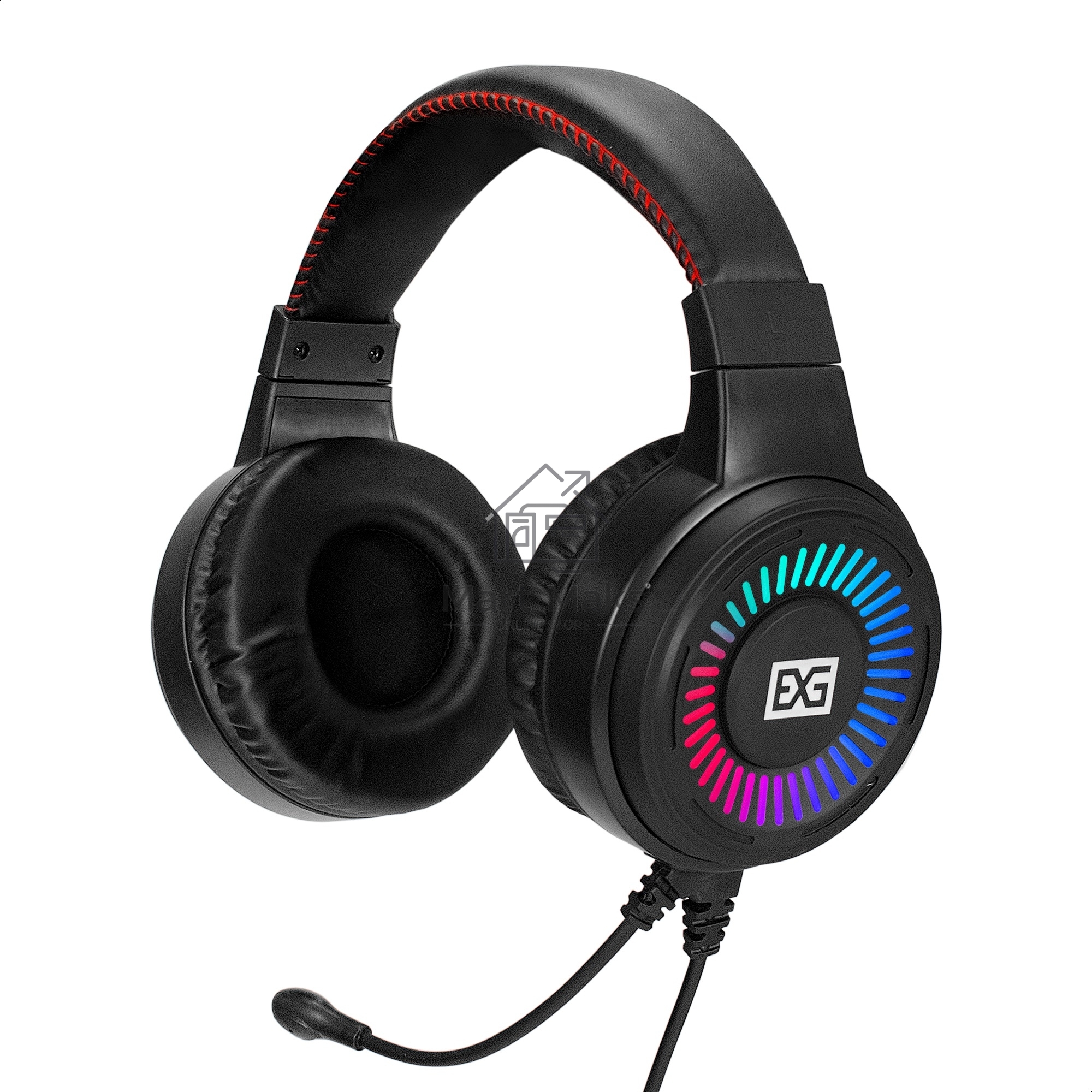 Гарнитура проводная полноразмерная игровая с микрофоном (гарнитура) ExeGate Gaming HS-520G (USB, 2x3.5мм, динамик 40мм, 20-20000Гц, длина кабеля 2.5м, регулировка громкости, RGb подсветка)