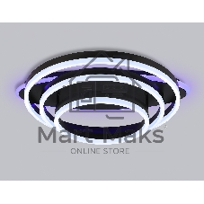 Потолочный светодиодный светильник FA8524 BK черный 146W 3000K-6400K+RGB 560*500*150 (ПДУ РАДИО 2.4G)