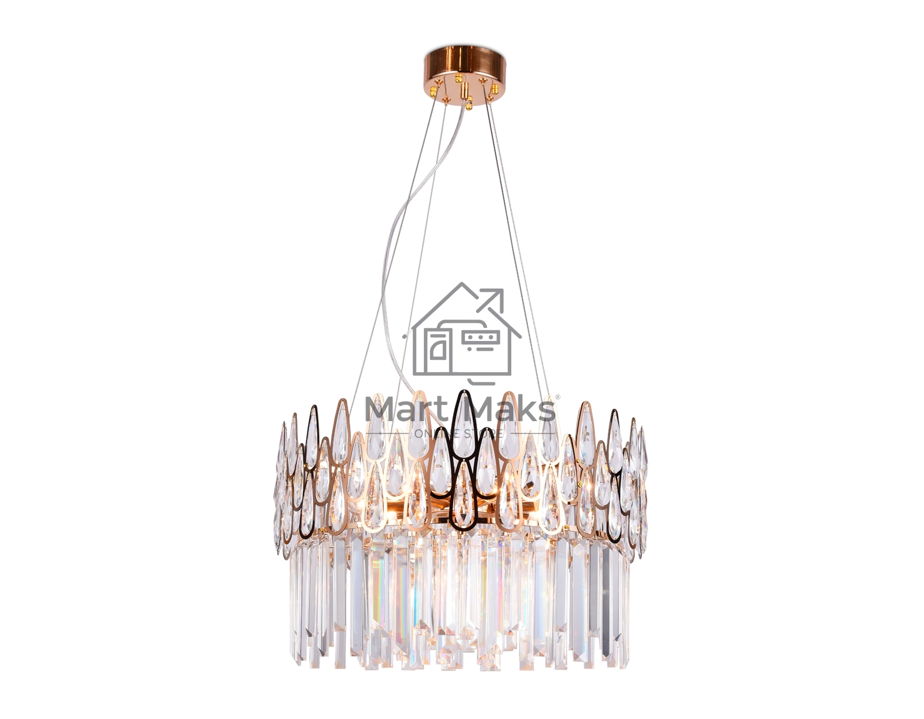 Светильник Ambrella light TR5263/8 GD/CL золото/прозрачный E14/8 max 40W D500*700