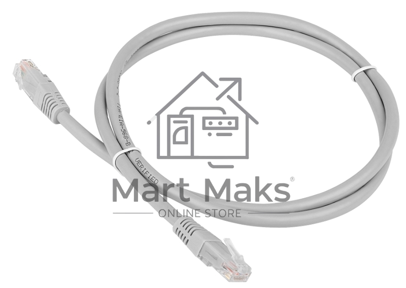 Кабель Patch cord Lanmaster TWT-45-45-5.0/6-GY 5м UTP Cat 6 Grey