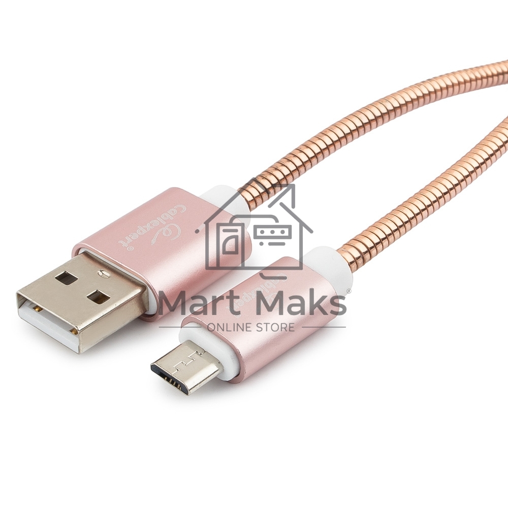 Кабель USB 2.0 Cablexpert CC-G-mUSB02Cu-1M, AM/microB, серия Gold, длина 1м, золото, блистер