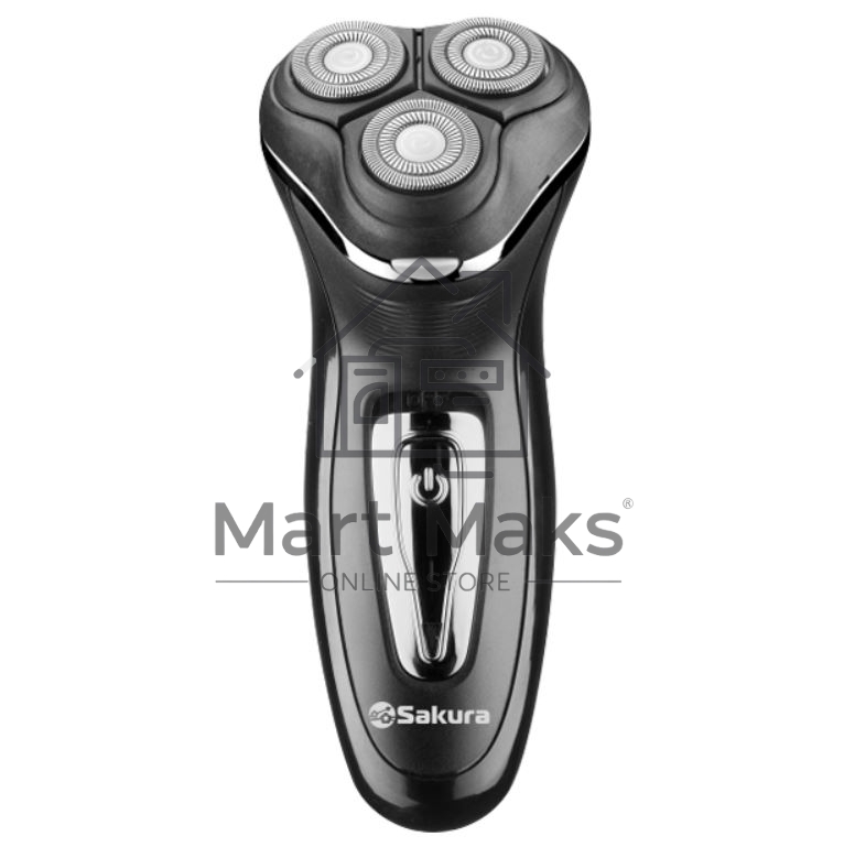 Бритва электрическая Sakura SA-5417BK 3гол триммер сух.бритьё аккум