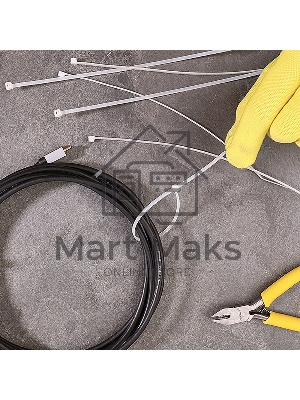 Хомут-стяжка кабельная нейлоновая Rexant 200 x2,5 мм, белая, упаковка 100 шт.