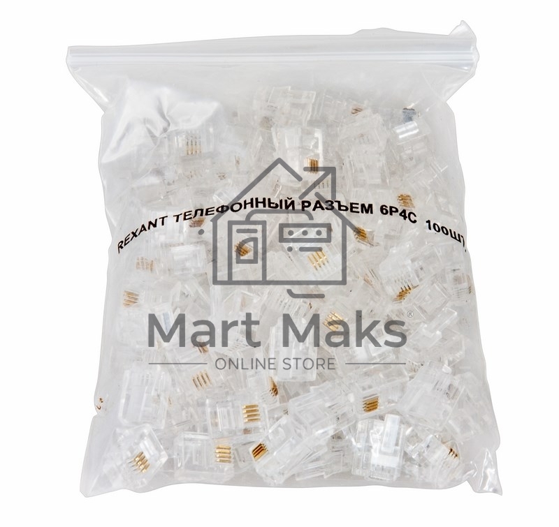 Джек телеф. 6P-4C (уп.100шт) Rexant 05-1012