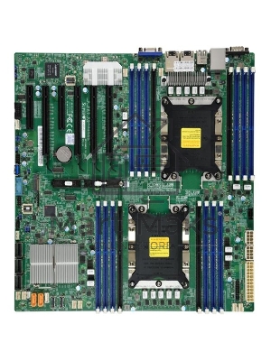 Материнская плата Supermicro MBD-X11DPI-N-B, LGA 3647, Intel C621, 16xDDR4, 14xSATA, 1xM.2, 6xPCI-E 3.0 (x16, x8), 2x 1Gb LAN, 1xVGA, 4xUSB-A 2.0, 3xUSB-A 3.2 Gen 1, 2xCOM, E-ATX, Bulk