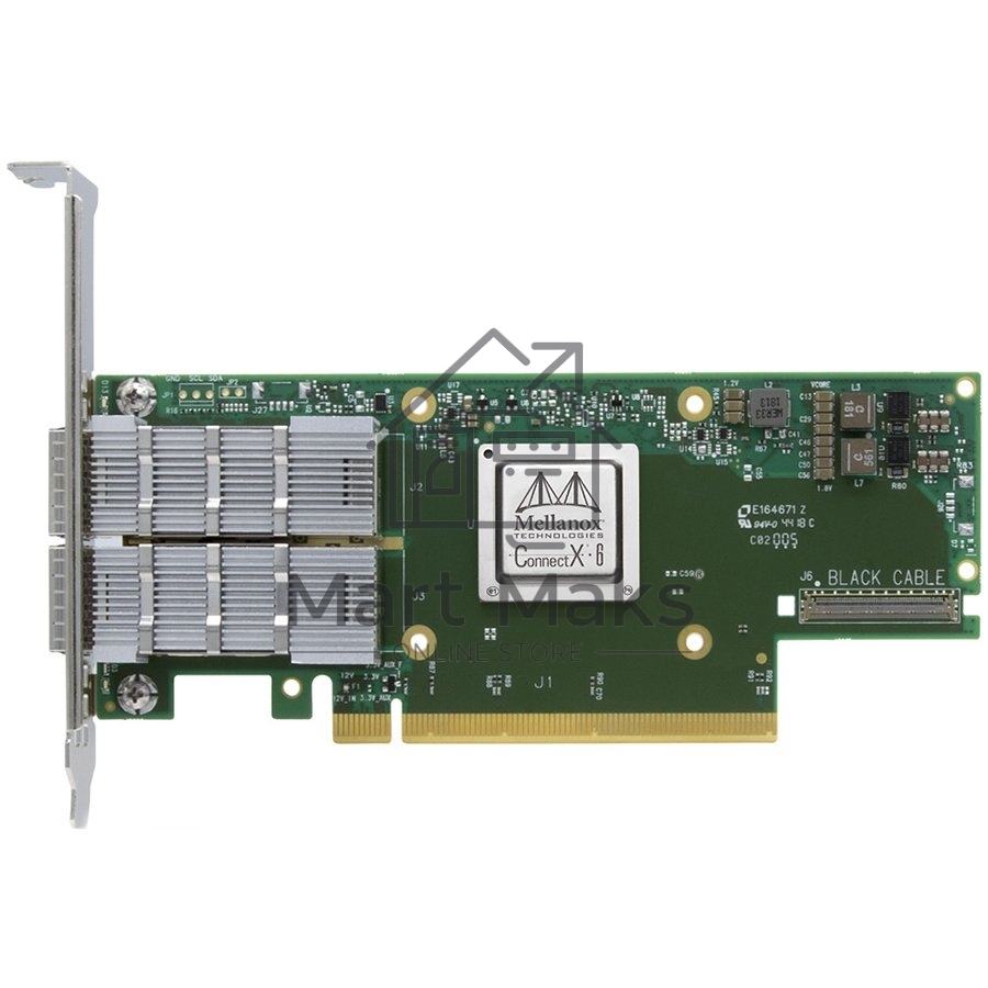 Сетевая карта Mellanox ConnectX-6 VPI adapter card, 100Gb/s (HDR100, EDR IB and 100GbE), dual-port QSFP56, PCIe3.0/4.0 x16, tall bracket