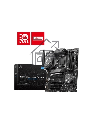 Материнская плата MSI B760 GAMING PLUS WIFI, LGA 1700, Intel B760, 4xDDR5, 4xSATA, 2xM.2, 1xPCI-E 4.0 x16, 3xPCI-E 3.0 x1, 1xDP, 1xHDMI, 1x 2.5Gb LAN, 2xUSB-A 3.2 Gen 2, 4xUSB 2.0, 5x3.5 мм, 7.1, Standard-ATX