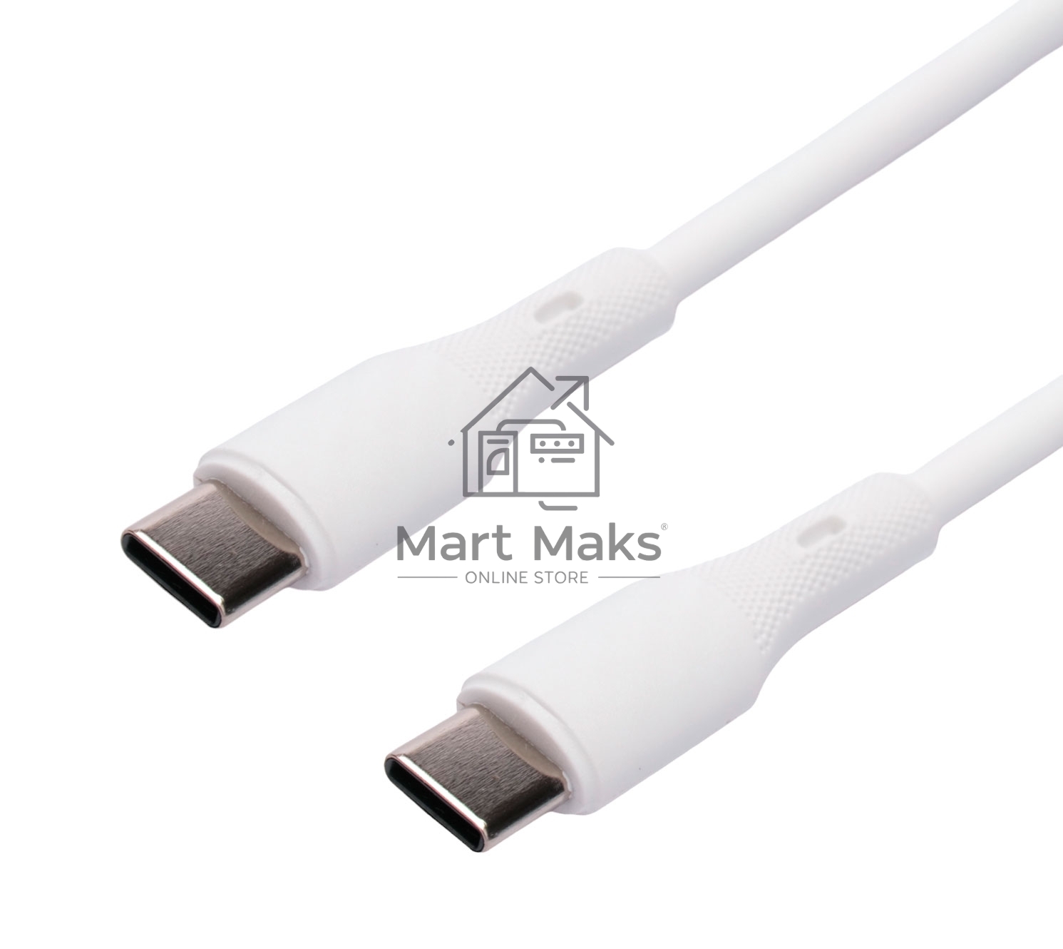 Кабель USB2.0 Cablexpert CC-USB2S-CMCM-1M-W Type-C/Type-C, 3А, 65Вт, PD/QC3.0, силиконовый, 24AWG, медь, 1м, белый, пакет