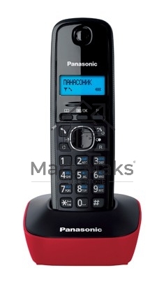 Телефон беспроводной (DECT) Panasonic KX-TG1611RUR (красный) АОН, Caller ID,12 мелодий звонка,подсветка дисплея,поиск трубки