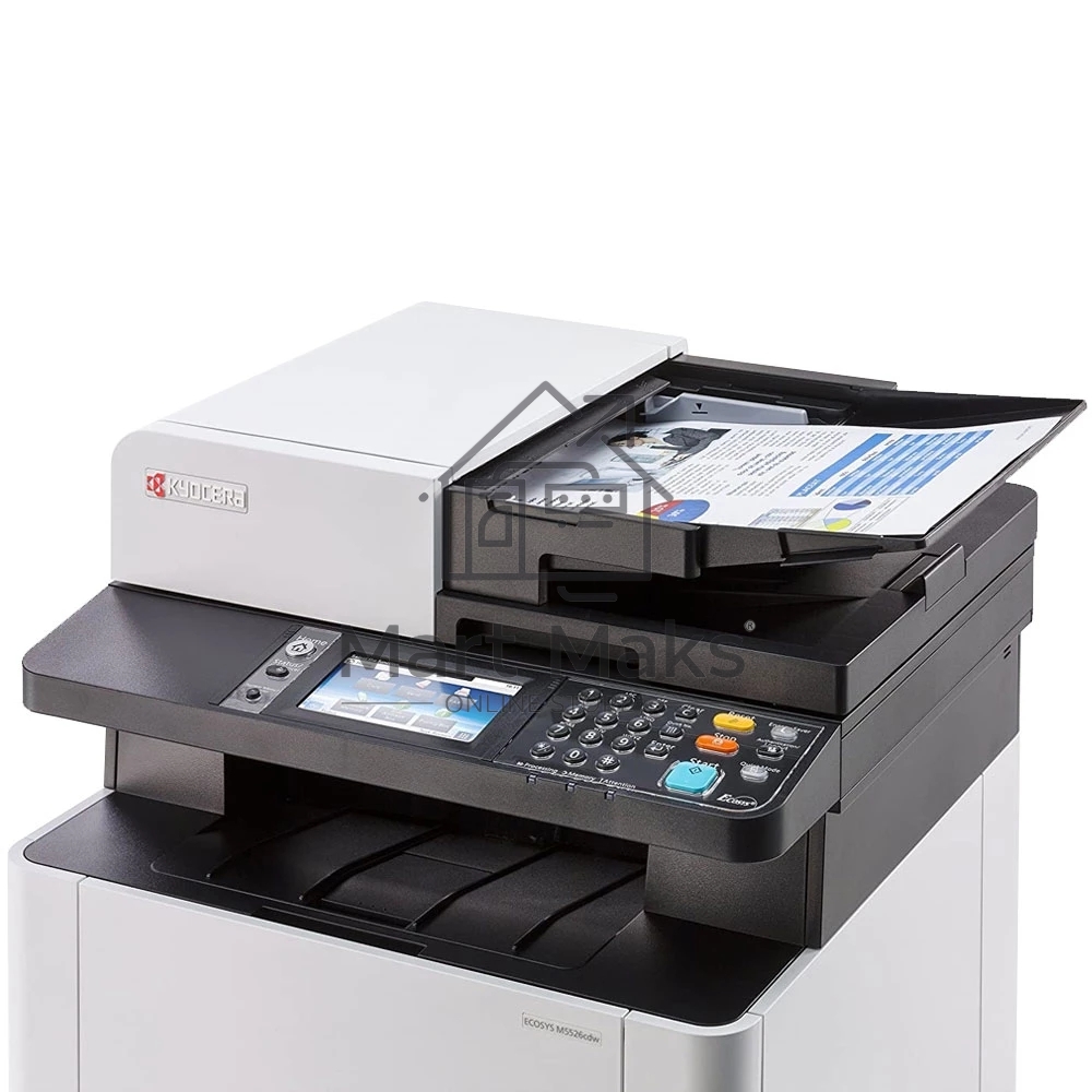 МФУ лазерный Kyocera M5526cdw (1102R73NL0\1102R73NL1), A4, цветной, печ. до 26 стр/мин., скан. до 30 стр/мин. (ч/б) 23 стр/мин. (цвет), 1200 x 1200 dpi (печать) 600x600dpi (скан.), USB, RJ-45, Wi-Fi, Air Print, Mopria