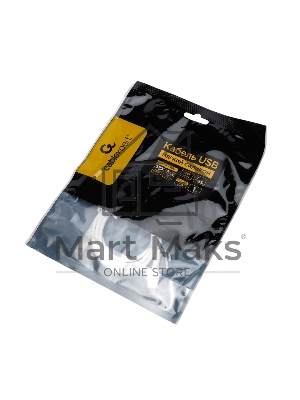 Кабель USB2.0 Cablexpert CC-USB2S-CMCM-1M-W Type-C/Type-C, 3А, 65Вт, PD/QC3.0, силиконовый, 24AWG, медь, 1м, белый, пакет