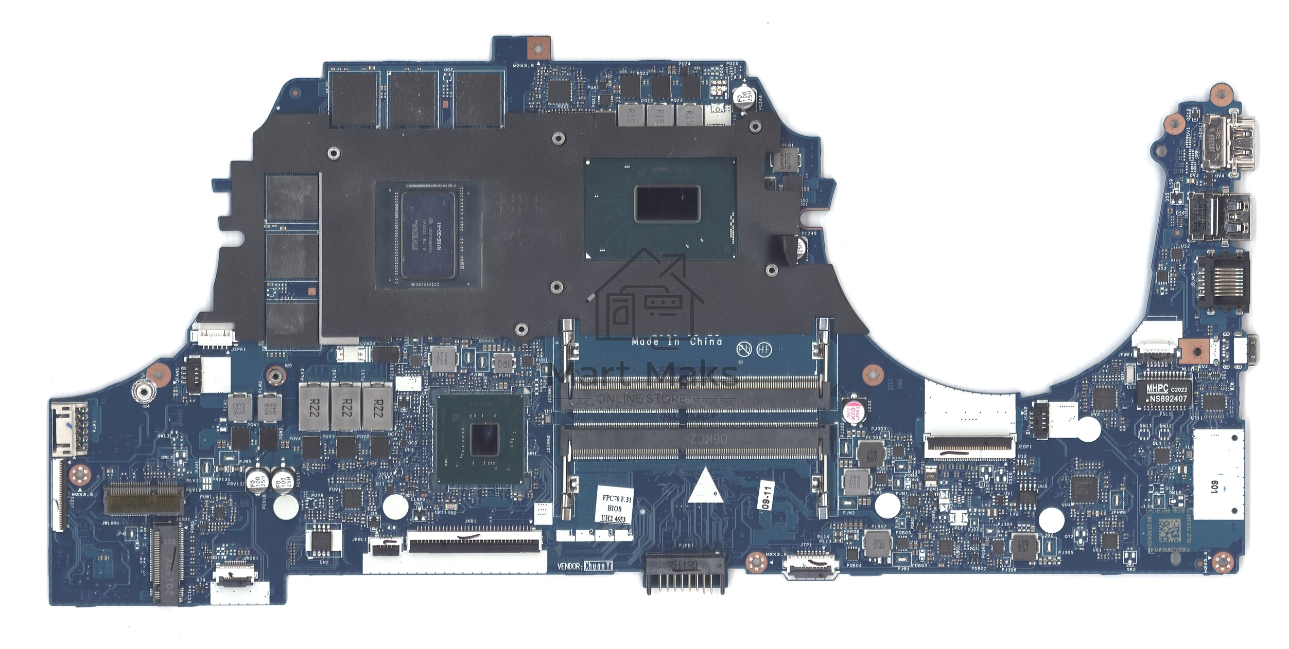 Материнская плата LA-H473P FPC70 17-CD i5-9300 Nvidia RTX 2060