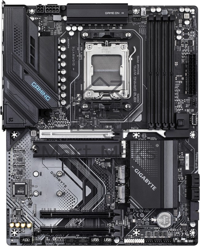 Материнская плата GIGABYTE X870 GAMING WIFI6, AM5, AMD X870, 4xDDR5, 4xSATA, 3xM.2, 1xPCI-E 5.0 x16, 2xPCI-E 3.0 x1, 1xHDMI, 2xUSB Type-C, 1x2.5Gb LAN, 1xUSB-A 3.2 Gen 2, 3xUSB-A 3.2 Gen 1, 4xUSB 2.0, 3x3.5 мм, 7.1, ATX