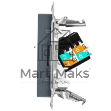 Розетка компьютерная двойная RJ45+RJ45, кат.5E, механизм ATN000785 Schneider Electric AtlasDesign Грифель