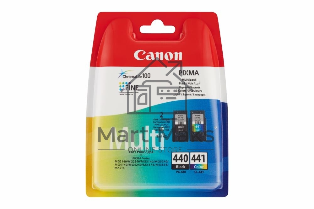Картридж струйный Canon PG-440/CL-441 5219B005 черный/трехцветный x2уп. для Canon MG2140/MG3140 (180 стр.)