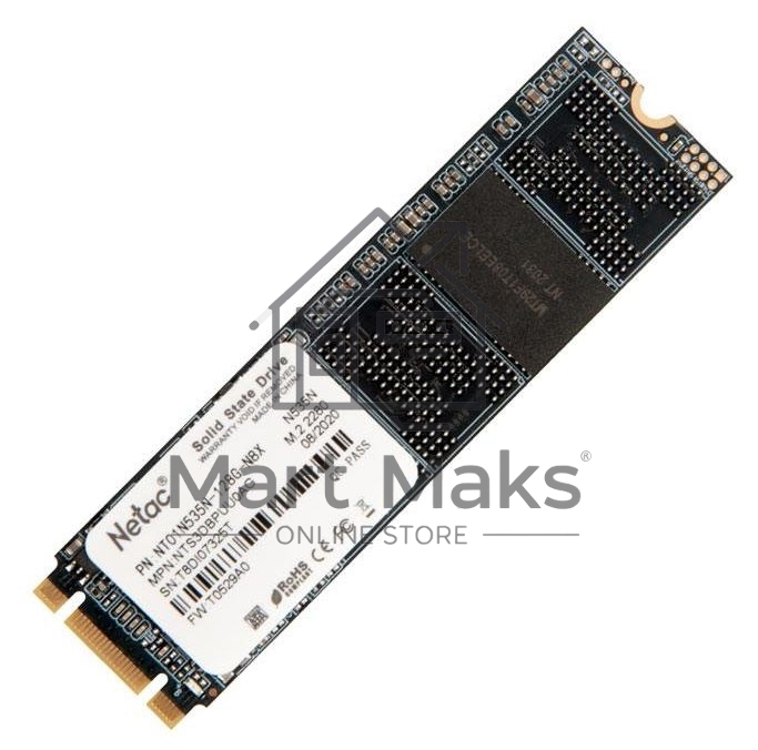Накопитель SSD Netac N535N, 128GB, M.2 2280, SATA-III, R/W 510/440