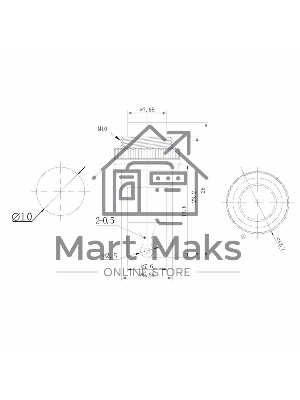 Выключатель-кнопка металл Rexant 220V 2А (2с) (ON)-OFF Ø10.2 черный Mini