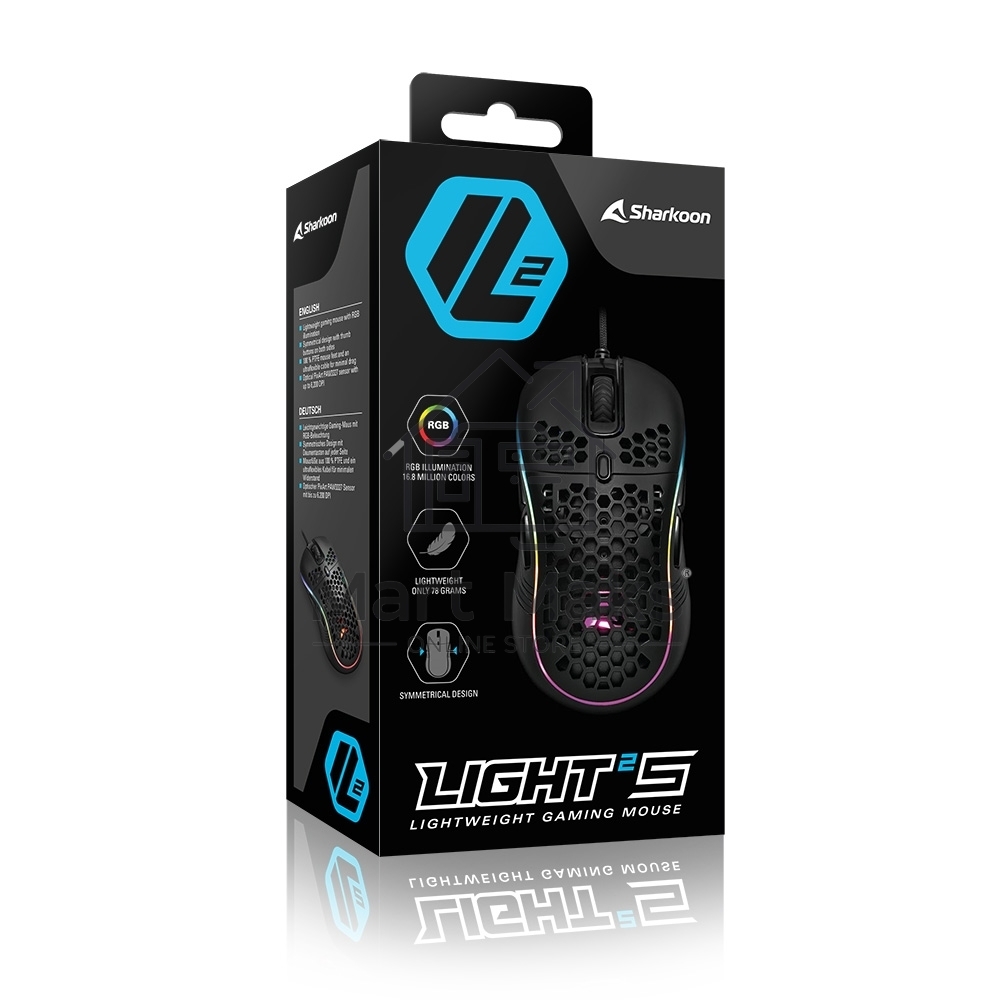 Мышь проводная Sharkoon Light2 S черный, 6200 dpi, USB, кнопки - 8
