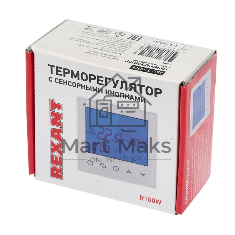 Терморегулятор с автоматическим программированием и сенсорными кнопками R100W (белый) Rexant