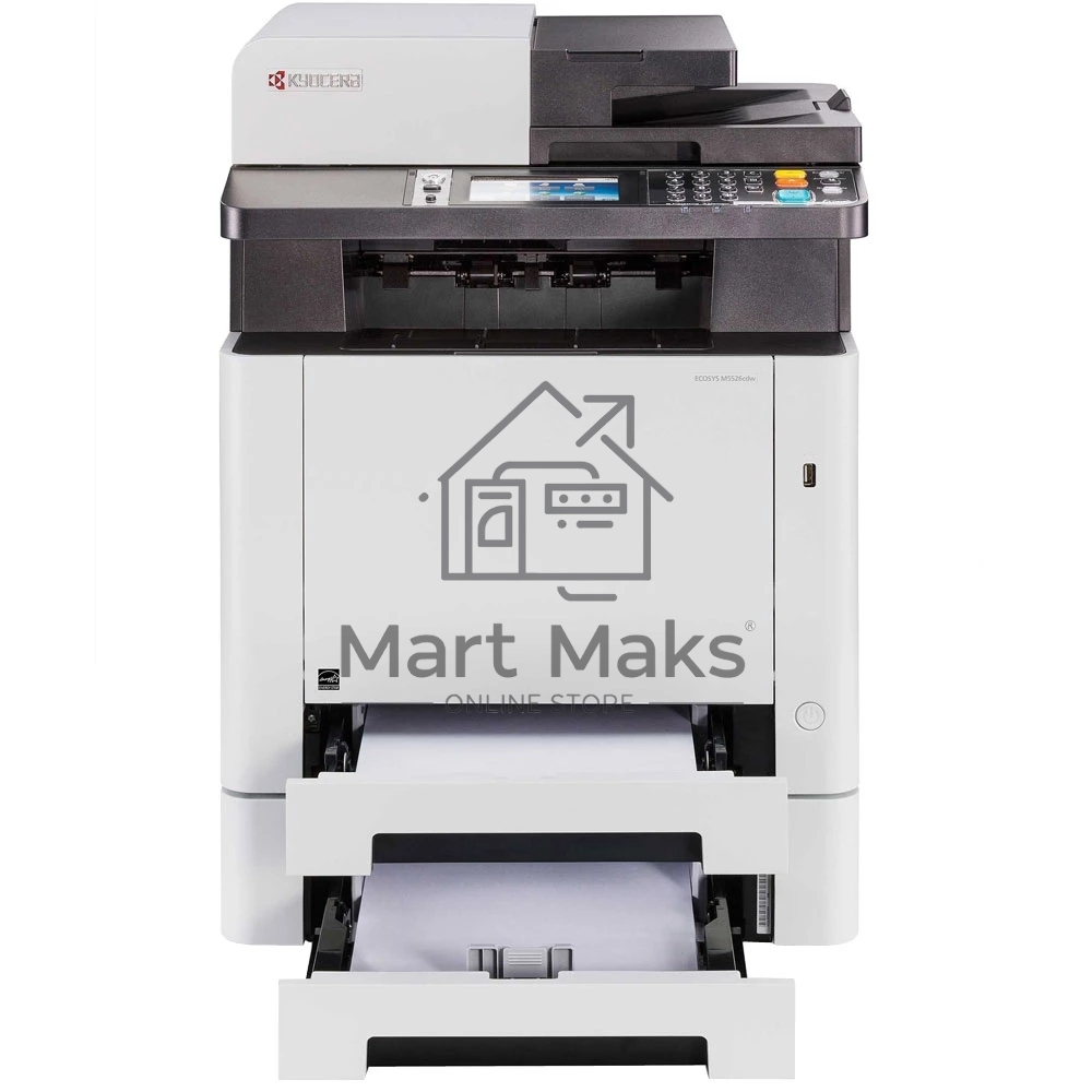 МФУ лазерный Kyocera M5526cdw (1102R73NL0\1102R73NL1), A4, цветной, печ. до 26 стр/мин., скан. до 30 стр/мин. (ч/б) 23 стр/мин. (цвет), 1200 x 1200 dpi (печать) 600x600dpi (скан.), USB, RJ-45, Wi-Fi, Air Print, Mopria