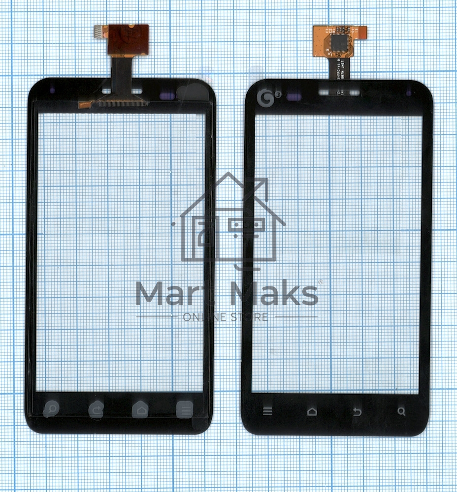 Сенсорное стекло (тачскрин) для ZTE V807 Blade C YZ-CTP465-FPC-V1, черное