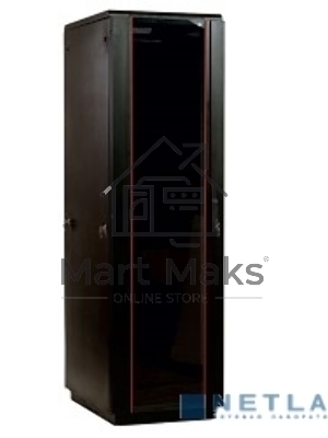 Шкаф телекоммуникационный напольный 42U (600x800) дверь стекло, черный (ШТК-М-42.6.8-1ААА-9005) (3 коробки)