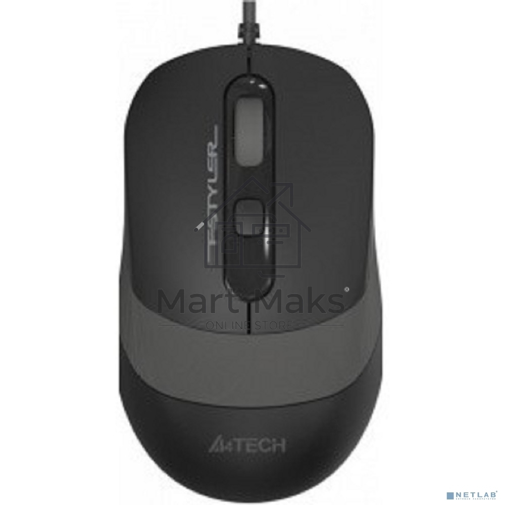 Мышь проводная A4Tech Fstyler FM10 черный/серый, 1600 dpi, USB, кнопки - 4
