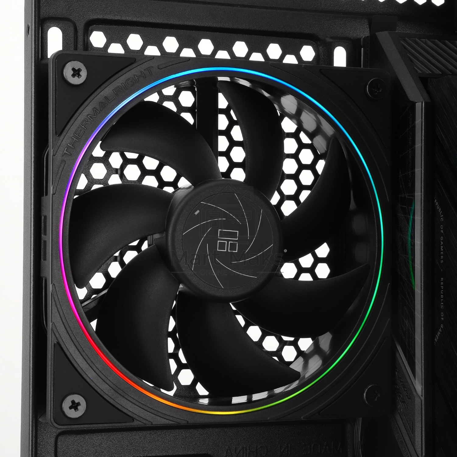 Вентилятор для корпуса Thermaltight TL-S12 (120x120x25mm, 4-pin PWM, ARGB, 47.6CFM, 23.2dBA, 1500RPM, Black)