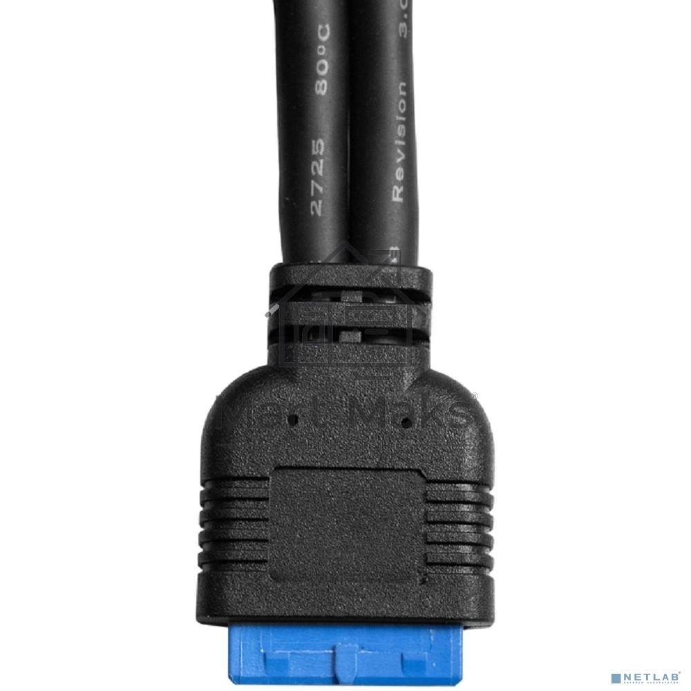 Планка портов в корпус 2xUSB3.0 ExeGate BrctUSB3-2A (USB 3.0 20pin (IDC 20pin F) --> 2x USB 3.0 Af, кабель 20см)