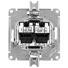 Розетка компьютерная двойная RJ45+RJ45, кат.5E, механизм ATN000785 Schneider Electric AtlasDesign Грифель