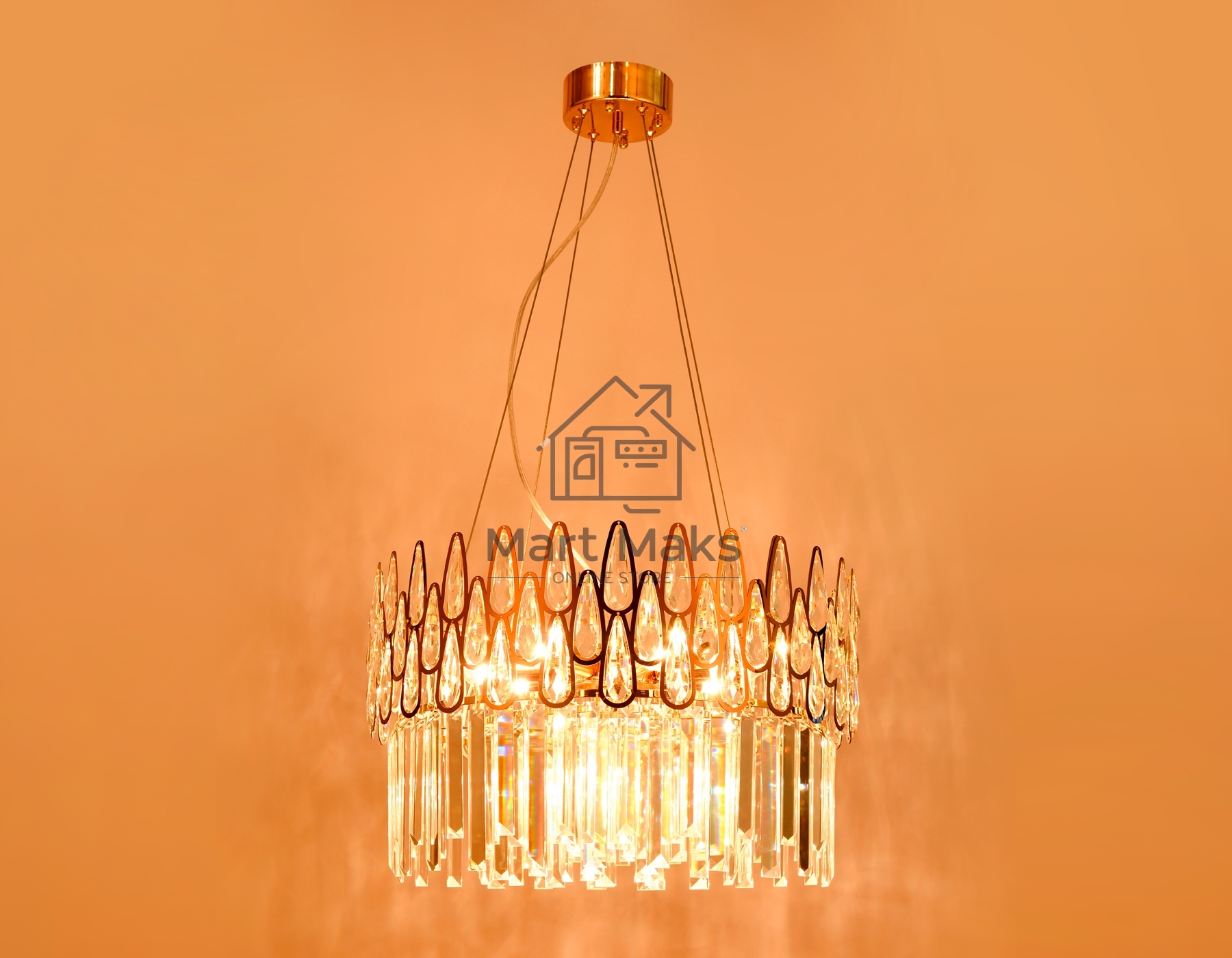Светильник Ambrella light TR5263/8 GD/CL золото/прозрачный E14/8 max 40W D500*700