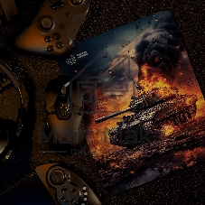 Коврик для мыши Cactus Burning tank рисунок 300x250x3мм (CS-MPC-D04M)
