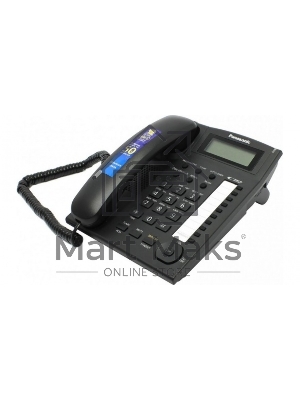 Телефон проводной Panasonic KX-TS2388RUB черный индикатор вызова,повторный набор последнего номера,4 уровня громкости звонка