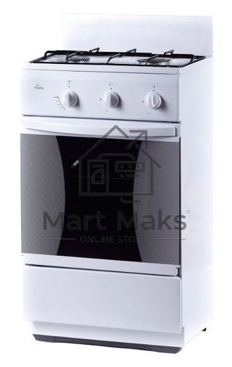 Плита комбинированная Flama CK 2202 W белый, конфорок 2 шт, духовка 30 л, 50 см x 85 см x 38 см