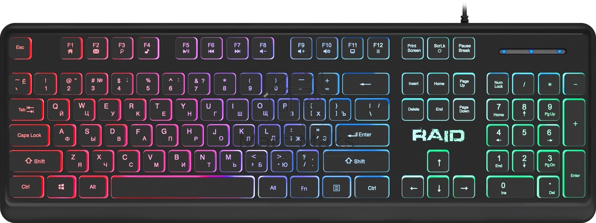 Клавиатура Defender Raid GK-778DL проводная, USB, черный