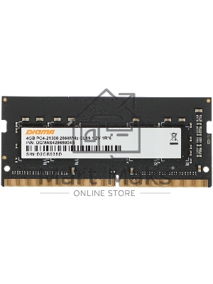 Оперативная память Digma, DDR4, 4Gb (1x4Gb), 2666MHz, CL19, SO-DIMM