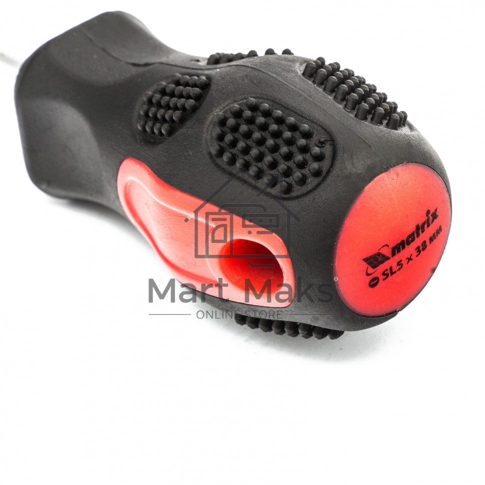 Отвертка Anti-Slip, SL5,0 х 38 мм, CrV, двухкомп. рукоятка Matrix