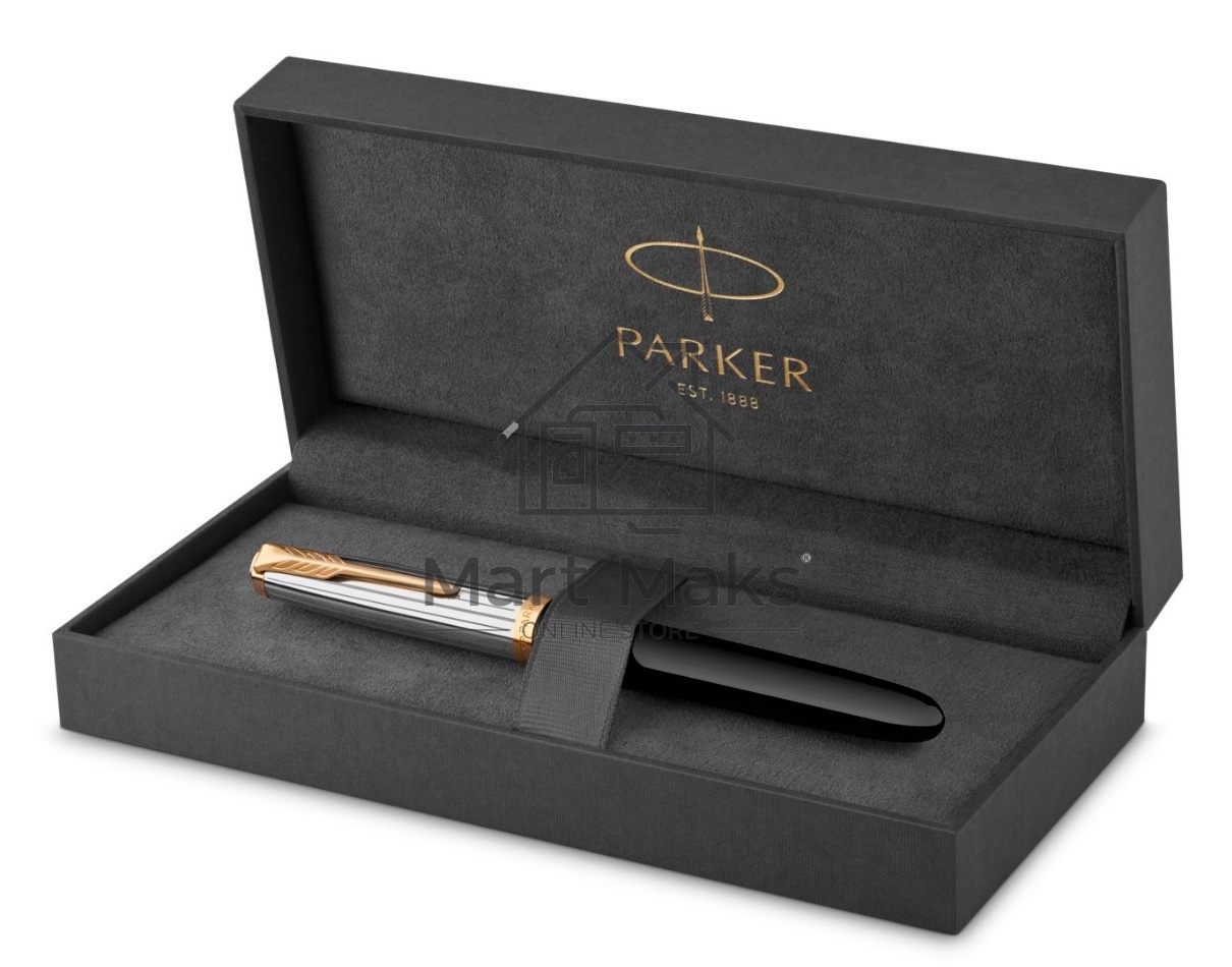 Ручка перьевая Parker 51 Premium (CW2169030) Black St.Steel GT F сталь нержавеющая, подарочная коробка