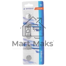 Батарейки литиевые Gembird Gb-CR1632-5B, тип CR1632, 5шт, блистер