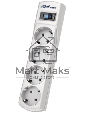 Сетевой фильтр Pilot mini 7м (4 розетки) белый (коробка)