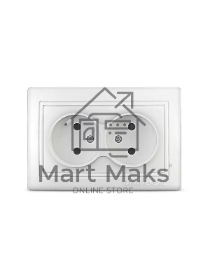 Розетка 2-м СП Севиль 16А IP20 бел. Universal С0102