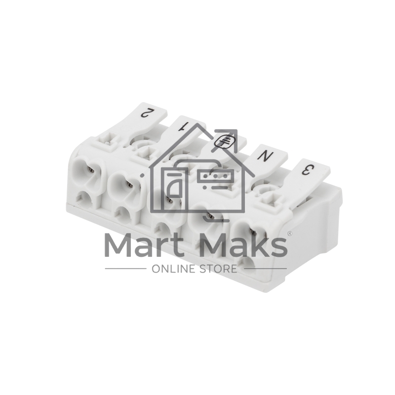 Клемма пружинная соединительная КСП 5-полюсная с монтажными ножками (50 шт./уп.) Rexant