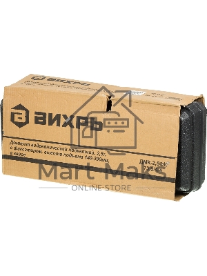 Домкрат ВИХРЬ ДМК-2,5ФК2,5т,140-390мм,сфиксатором,вкейсе, гидравлический подкатной