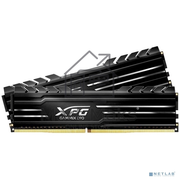 Оперативная память XPG Gammix D10, DDR4, 16GB (2x8GB), 3200MHz, CL16, UDIMM, с радиатором, черный
