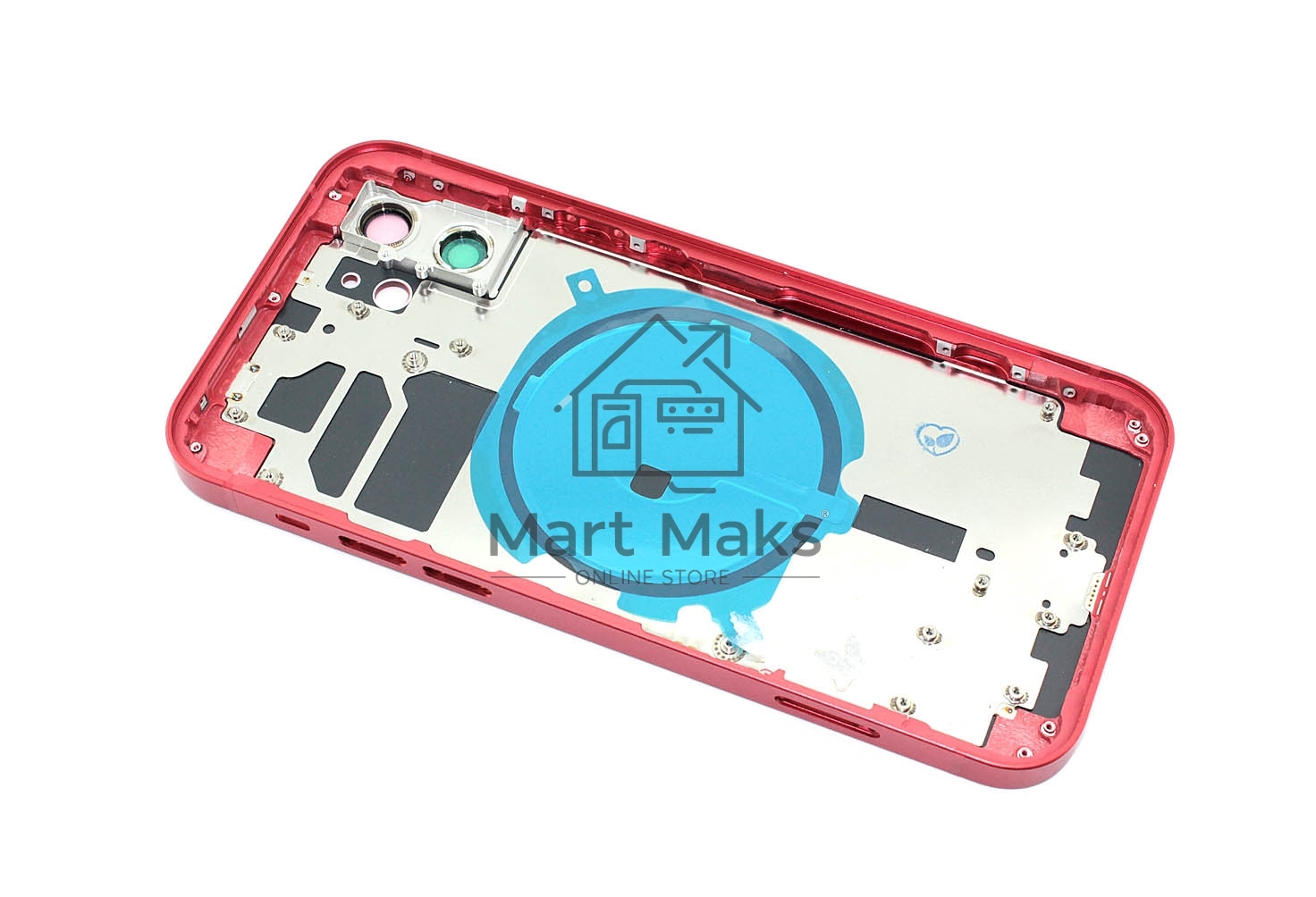 Задняя крышка (корпус) в сборе с рамкой для Apple iPhone 12 красная