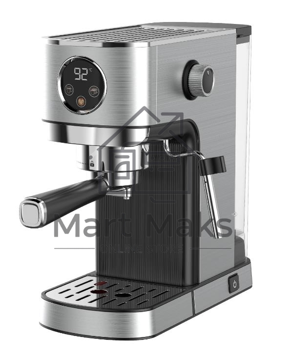 Кофеварка рожковая Korting KCM 1001 EX нержавеющая сталь, молотый, 1.2 л, 1350 Вт, 20 бар